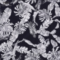 编织罂粟平原连衣裙老虎印花粘粘面料